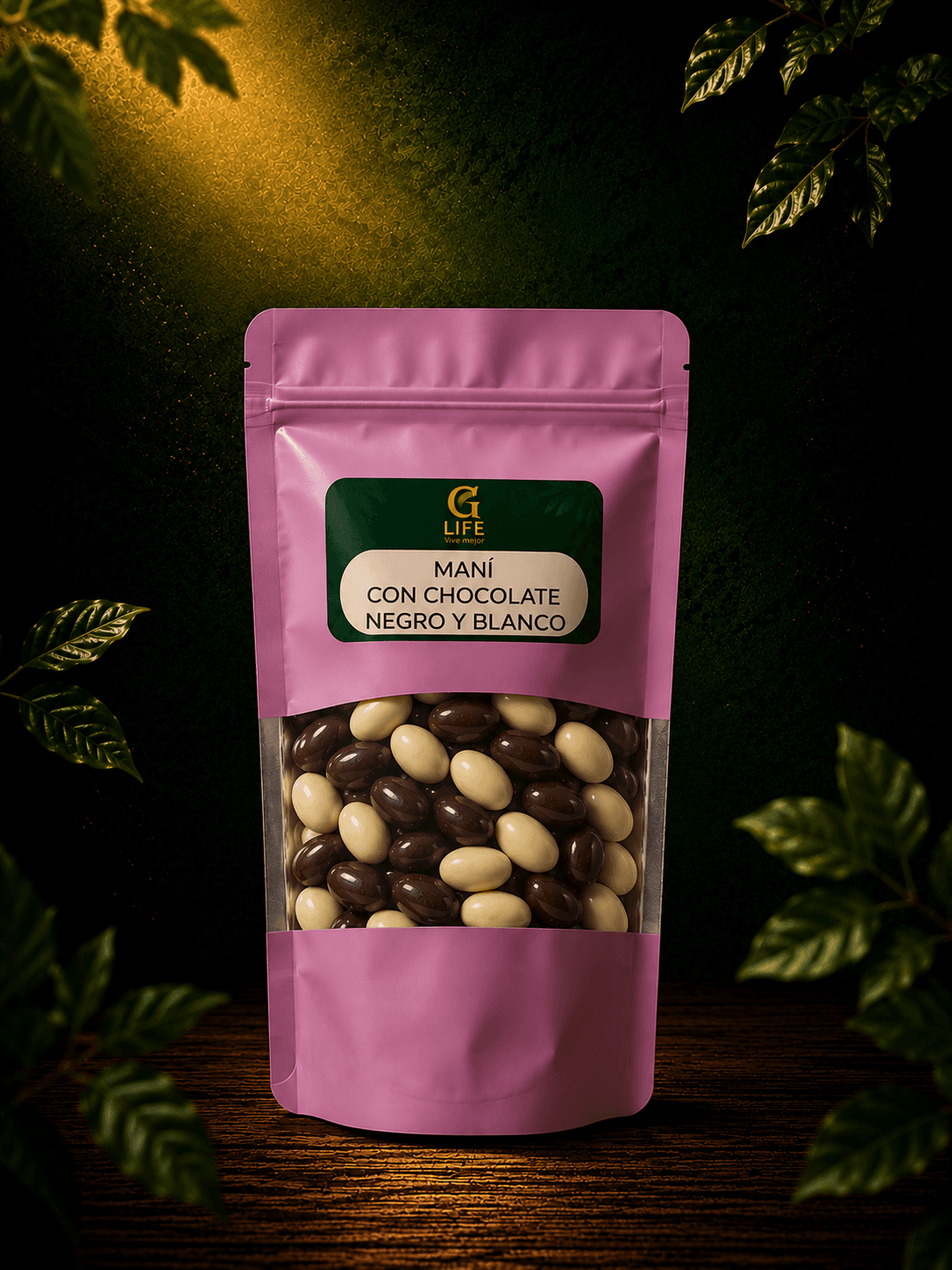 Maní con Chocolate negro y blanco